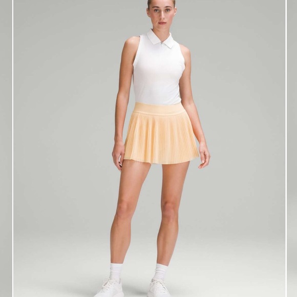 Lululemon Mesh Pleats Mid-Rise Mini Tennis Skirt Summer Glow Peach 4🍑 - Picture 3 of 12